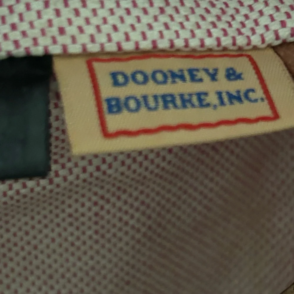 Dooney & Bourke Red Leather Hobo with Brown Trim